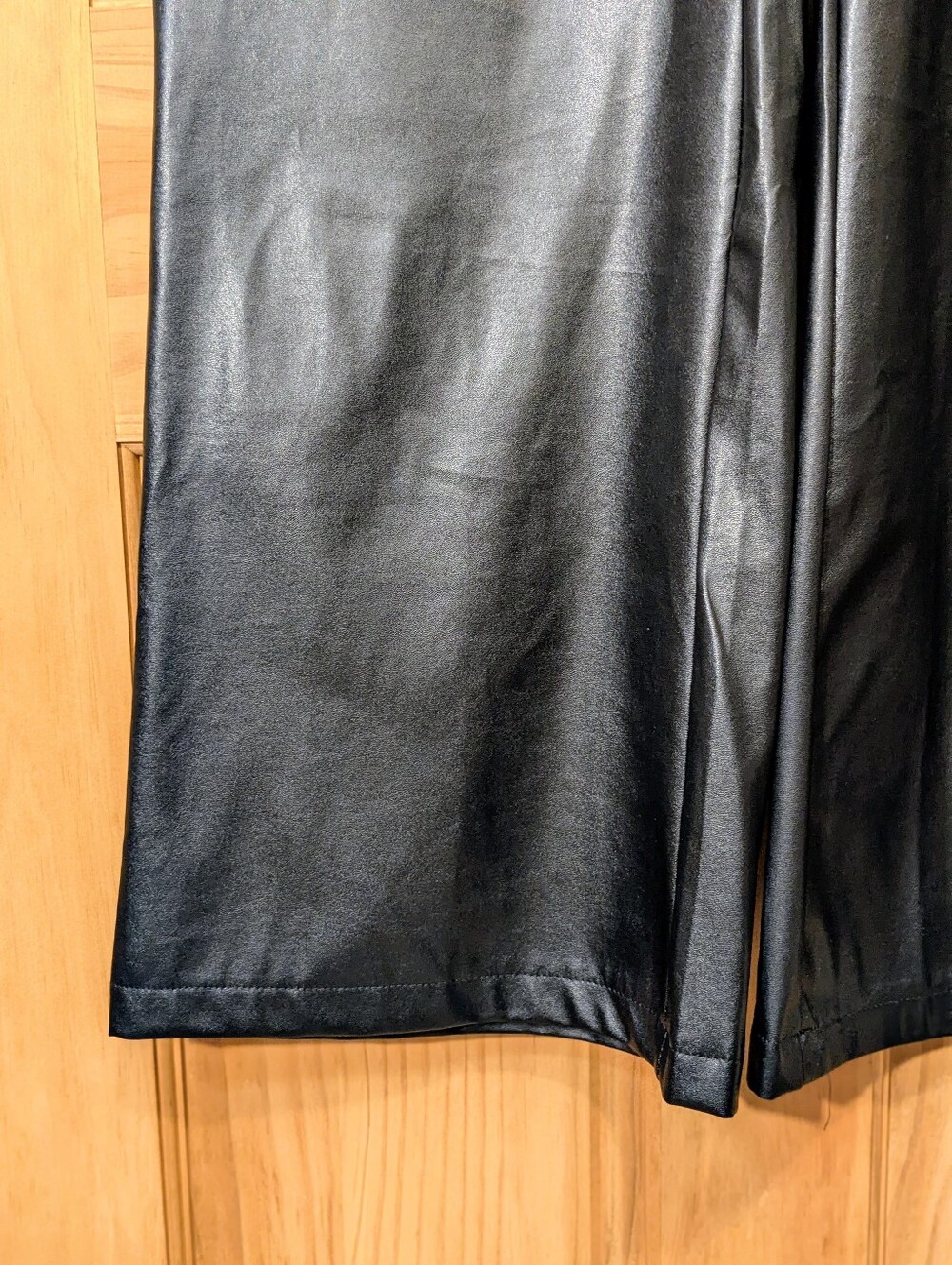 Fashion Noma Faux Leather Pants Flare Leg Size 12 High Rise Trousers Boho Chic - Picture 7 of 15